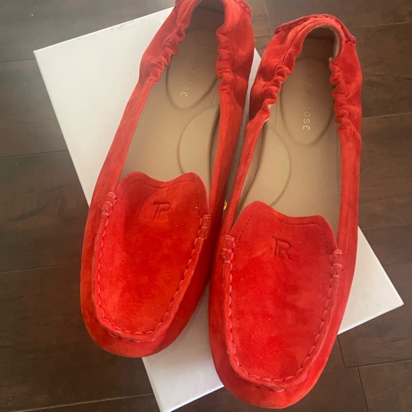 Poppy colored Taryn Rose loafers. EUC , super soft suede. Color is bright poppy - Picture 2 of 2